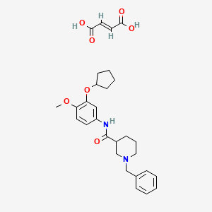molecular formula C29H36N2O7 B1657941 1-Benzyl-N-(3-cyclopentyloxy-4-methoxyphenyl)piperidine-3-carboxamide;(E)-but-2-enedioic acid CAS No. 5881-91-4