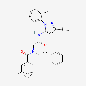 N-[2-[[5-Tert-butyl-2-(2-methylphenyl)pyrazol-3-yl]amino]-2-oxoethyl]-N-(2-phenylethyl)adamantane-1-carboxamide