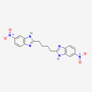 molecular formula C18H16N6O4 B1657961 1H-Benzimidazole, 2,2'-(1,4-butanediyl)bis[5-nitro- CAS No. 5894-47-3