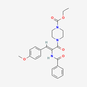 4-[2-Benzoylamino-3-(4-methoxy-phenyl)-acryloyl]-piperazine-1-carboxylic acid ethyl ester