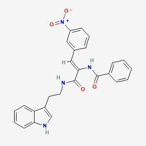 N-[(Z)-3-[2-(1H-indol-3-yl)ethylamino]-1-(3-nitrophenyl)-3-oxoprop-1-en-2-yl]benzamide