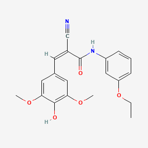 molecular formula C20H20N2O5 B1657980 (Z)-2-cyano-N-(3-ethoxyphenyl)-3-(4-hydroxy-3,5-dimethoxyphenyl)prop-2-enamide CAS No. 5906-91-2