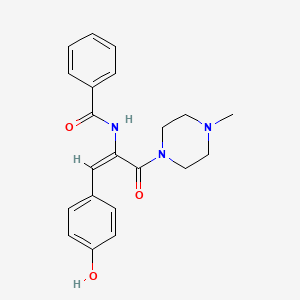 N-[(E)-1-(4-hydroxyphenyl)-3-(4-methylpiperazin-1-yl)-3-oxoprop-1-en-2-yl]benzamide