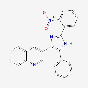 molecular formula C24H16N4O2 B1657984 3-[2-(2-nitrophenyl)-5-phenyl-1H-imidazol-4-yl]quinoline CAS No. 5910-43-0