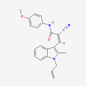 molecular formula C23H21N3O2 B1657986 (Z)-2-cyano-N-(4-methoxyphenyl)-3-(2-methyl-1-prop-2-enylindol-3-yl)prop-2-enamide CAS No. 5910-61-2