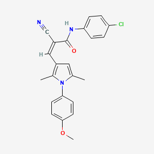 molecular formula C23H20ClN3O2 B1657990 (Z)-N-(4-chlorophenyl)-2-cyano-3-[1-(4-methoxyphenyl)-2,5-dimethylpyrrol-3-yl]prop-2-enamide CAS No. 5911-07-9