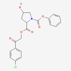 molecular formula C20H18ClNO6 B1657991 2-[2-(4-Chlorophenyl)-2-oxoethyl] 1-phenyl 4-hydroxypyrrolidine-1,2-dicarboxylate CAS No. 5913-87-1