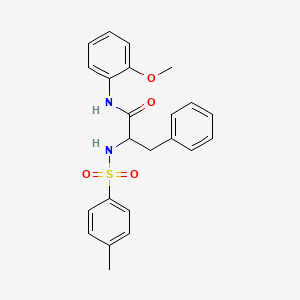 molecular formula C23H24N2O4S B1657992 N-(2-methoxyphenyl)-2-[(4-methylphenyl)sulfonylamino]-3-phenylpropanamide CAS No. 5915-09-3