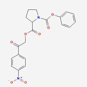 molecular formula C20H18N2O7 B1657994 2-O-[2-(4-nitrophenyl)-2-oxoethyl] 1-O-phenyl pyrrolidine-1,2-dicarboxylate CAS No. 5915-93-5