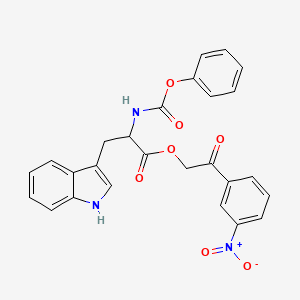 2-(3-Nitrophenyl)-2-oxoethyl N-(phenoxycarbonyl)tryptophanate