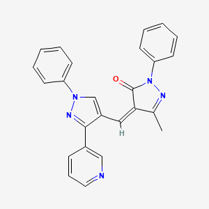 (4Z)-5-methyl-2-phenyl-4-[(1-phenyl-3-pyridin-3-ylpyrazol-4-yl)methylidene]pyrazol-3-one