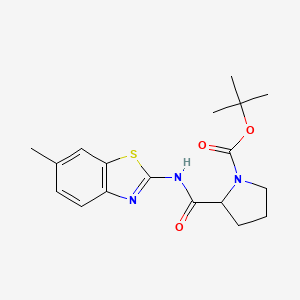 molecular formula C18H23N3O3S B1658004 Tert-butyl 2-[(6-methyl-1,3-benzothiazol-2-yl)carbamoyl]pyrrolidine-1-carboxylate CAS No. 5920-21-8