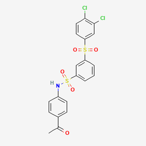 molecular formula C20H15Cl2NO5S2 B1658009 N-(4-acetylphenyl)-3-(3,4-dichlorophenyl)sulfonylbenzenesulfonamide CAS No. 5921-18-6
