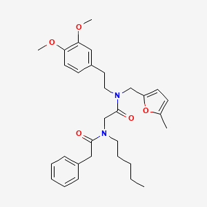 molecular formula C31H40N2O5 B1658011 N-[2-[2-(3,4-dimethoxyphenyl)ethyl-[(5-methylfuran-2-yl)methyl]amino]-2-oxoethyl]-N-pentyl-2-phenylacetamide CAS No. 5921-81-3