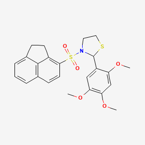 molecular formula C24H25NO5S2 B1658043 3-(1,2-Dihydroacenaphthylene-3-sulfonyl)-2-(2,4,5-trimethoxyphenyl)-1,3-thiazolidine CAS No. 5929-44-2