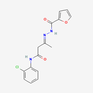 molecular formula C15H14ClN3O3 B1658045 N-[(E)-[4-(2-chloroanilino)-4-oxobutan-2-ylidene]amino]furan-2-carboxamide CAS No. 5930-07-4