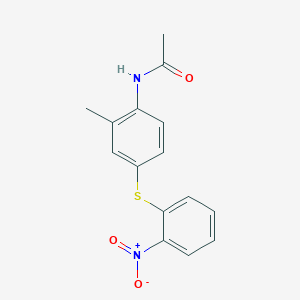 molecular formula C15H14N2O3S B1658047 N-{2-Methyl-4-[(2-nitrophenyl)sulfanyl]phenyl}acetamide CAS No. 5930-37-0