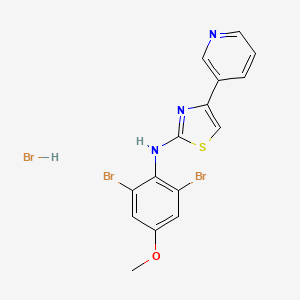 molecular formula C15H12Br3N3OS B1658053 N-(2,6-Dibromo-4-methoxyphenyl)-4-pyridin-3-yl-1,3-thiazol-2-amine;hydrobromide CAS No. 5931-61-3