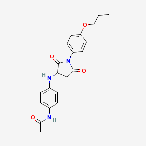 molecular formula C21H23N3O4 B1658054 N-(4-{[(3R)-2,5-dioxo-1-(4-propoxyphenyl)pyrrolidin-3-yl]amino}phenyl)acetamide CAS No. 5932-38-7