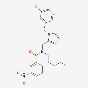 molecular formula C24H26ClN3O3 B1658061 N-[[1-[(3-chlorophenyl)methyl]pyrrol-2-yl]methyl]-3-nitro-N-pentylbenzamide CAS No. 5935-24-0