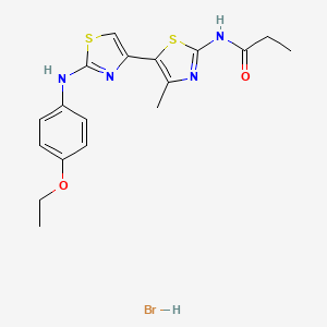 N-[5-[2-(4-ethoxyanilino)-1,3-thiazol-4-yl]-4-methyl-1,3-thiazol-2-yl]propanamide;hydrobromide