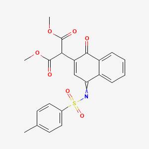 molecular formula C22H19NO7S B1658071 Dimethyl 2-[(4E)-4-(4-methylphenyl)sulfonylimino-1-oxo-naphthalen-2-YL]propanedioate CAS No. 5938-02-3