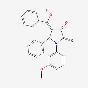 molecular formula C24H19NO4 B1658078 (4Z)-4-[hydroxy(phenyl)methylidene]-1-(3-methoxyphenyl)-5-phenylpyrrolidine-2,3-dione CAS No. 5949-26-8