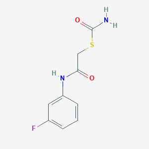 molecular formula C9H9FN2O2S B1658079 S-[2-(3-fluoroanilino)-2-oxoethyl] carbamothioate CAS No. 5949-71-3