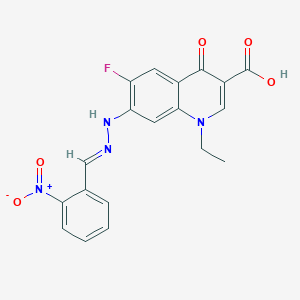 1-ethyl-6-fluoro-7-[(2E)-2-[(2-nitrophenyl)methylidene]hydrazinyl]-4-oxoquinoline-3-carboxylic acid