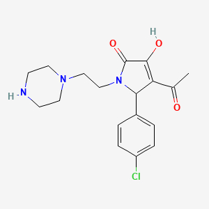 molecular formula C18H22ClN3O3 B1658090 4-Acetyl-5-(4-chlorophenyl)-3-hydroxy-1-[2-(piperazin-1-yl)ethyl]-1,5-dihydro-2H-pyrrol-2-one CAS No. 5954-79-0