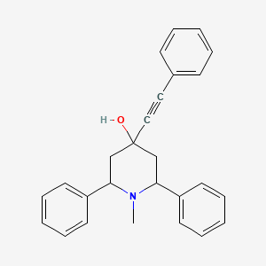 molecular formula C26H25NO B1658109 1-Methyl-2,6-diphenyl-4-(2-phenylethynyl)piperidin-4-ol CAS No. 5964-76-1