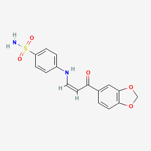 molecular formula C16H14N2O5S B1658112 4-[[(Z)-3-(1,3-benzodioxol-5-yl)-3-oxoprop-1-enyl]amino]benzenesulfonamide CAS No. 5965-41-3