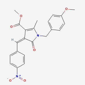 molecular formula C22H20N2O6 B1658123 methyl (4Z)-1-[(4-methoxyphenyl)methyl]-2-methyl-4-[(4-nitrophenyl)methylidene]-5-oxopyrrole-3-carboxylate CAS No. 5969-38-0
