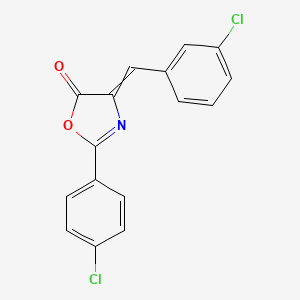 molecular formula C16H9Cl2NO2 B1658126 5(4H)-Oxazolone, 2-(4-chlorophenyl)-4-[(3-chlorophenyl)methylene]- CAS No. 59698-68-9