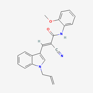 (E)-2-cyano-N-(2-methoxyphenyl)-3-(1-prop-2-enylindol-3-yl)prop-2-enamide