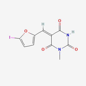 (5Z)-5-[(5-iodofuran-2-yl)methylidene]-1-methyl-1,3-diazinane-2,4,6-trione