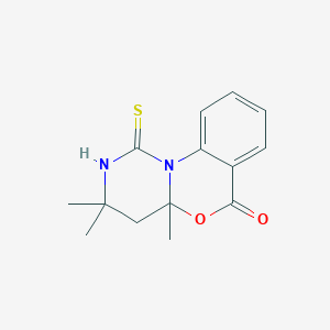 molecular formula C14H16N2O2S B1658139 3,3,4a-Trimethyl-1-sulfanylidene-2,4-dihydropyrimido[1,6-a][3,1]benzoxazin-6-one CAS No. 59743-16-7