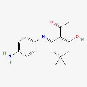 2-Acetyl-3-(4-aminoanilino)-5,5-dimethylcyclohex-2-en-1-one