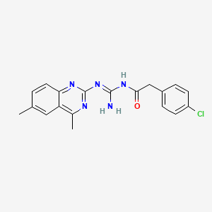 N-[(E)-amino{[(2E)-4,6-dimethylquinazolin-2(3H)-ylidene]amino}methylidene]-2-(4-chlorophenyl)acetamide