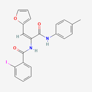 N-[(E)-1-(furan-2-yl)-3-(4-methylanilino)-3-oxoprop-1-en-2-yl]-2-iodobenzamide