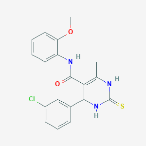 4-(3-chlorophenyl)-N-(2-methoxyphenyl)-6-methyl-2-sulfanylidene-3,4-dihydro-1H-pyrimidine-5-carboxamide