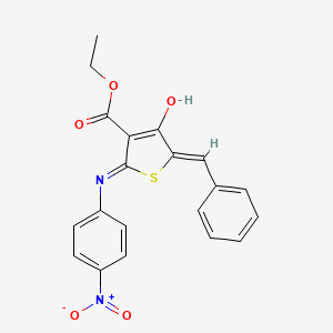 molecular formula C20H16N2O5S B1658163 ethyl (5Z)-5-benzylidene-2-[(4-nitrophenyl)amino]-4-oxo-4,5-dihydrothiophene-3-carboxylate CAS No. 5986-62-9