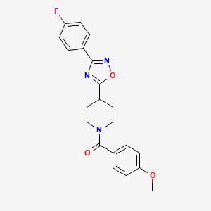 {4-[3-(4-Fluorophenyl)-1,2,4-oxadiazol-5-yl]piperidin-1-yl}(4-methoxyphenyl)methanone