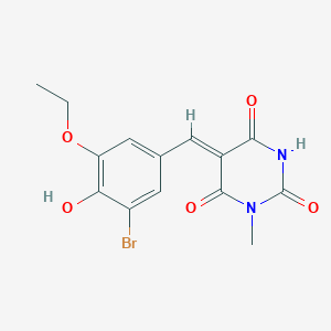 (5Z)-5-[(3-bromo-5-ethoxy-4-hydroxyphenyl)methylidene]-1-methyl-1,3-diazinane-2,4,6-trione