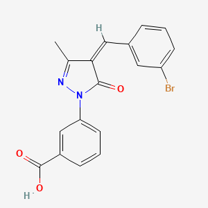 3-[(4Z)-4-[(3-bromophenyl)methylidene]-3-methyl-5-oxopyrazol-1-yl]benzoic acid