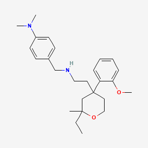4-[[2-[2-ethyl-4-(2-methoxyphenyl)-2-methyloxan-4-yl]ethylamino]methyl]-N,N-dimethylaniline