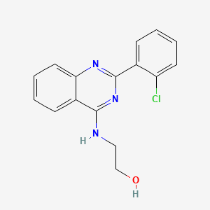 molecular formula C16H14ClN3O B1658187 2-[[2-(2-Chlorophenyl)quinazolin-4-yl]amino]ethanol CAS No. 6000-16-4