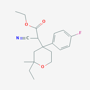 Ethyl cyano[2-ethyl-4-(4-fluorophenyl)-2-methyloxan-4-yl]acetate