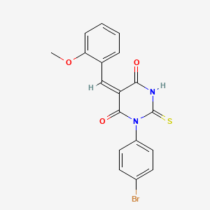 (5E)-1-(4-bromophenyl)-5-[(2-methoxyphenyl)methylidene]-2-sulfanylidene-1,3-diazinane-4,6-dione