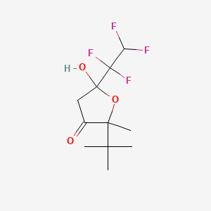 molecular formula C11H16F4O3 B1658198 2-Tert-butyl-5-hydroxy-2-methyl-5-(1,1,2,2-tetrafluoroethyl)oxolan-3-one CAS No. 6002-58-0